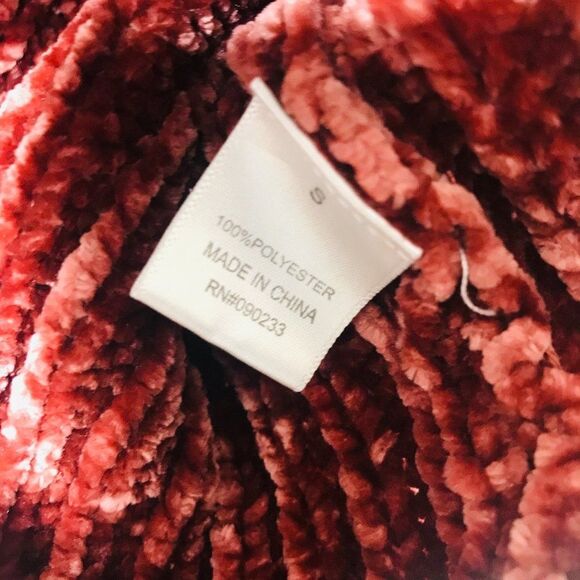 LA Hearts Cropped Striped Chenille Pullover Sweater Small Red White Cozy Fall - Picture 7 of 7